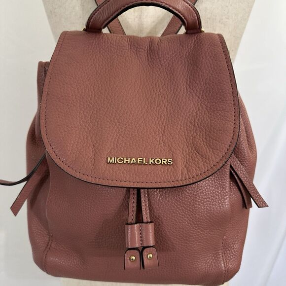 Michael Kors Riley Pebbled Leather Backpack Pink DW